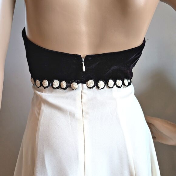 NWT Vintage 90s Upbeat Babydoll Dress Mini Halter Velvet Empire Waist Size 9 - Picture 6 of 10